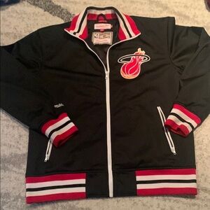 Mitchell & Ness Black and Red Miami heat Jacket